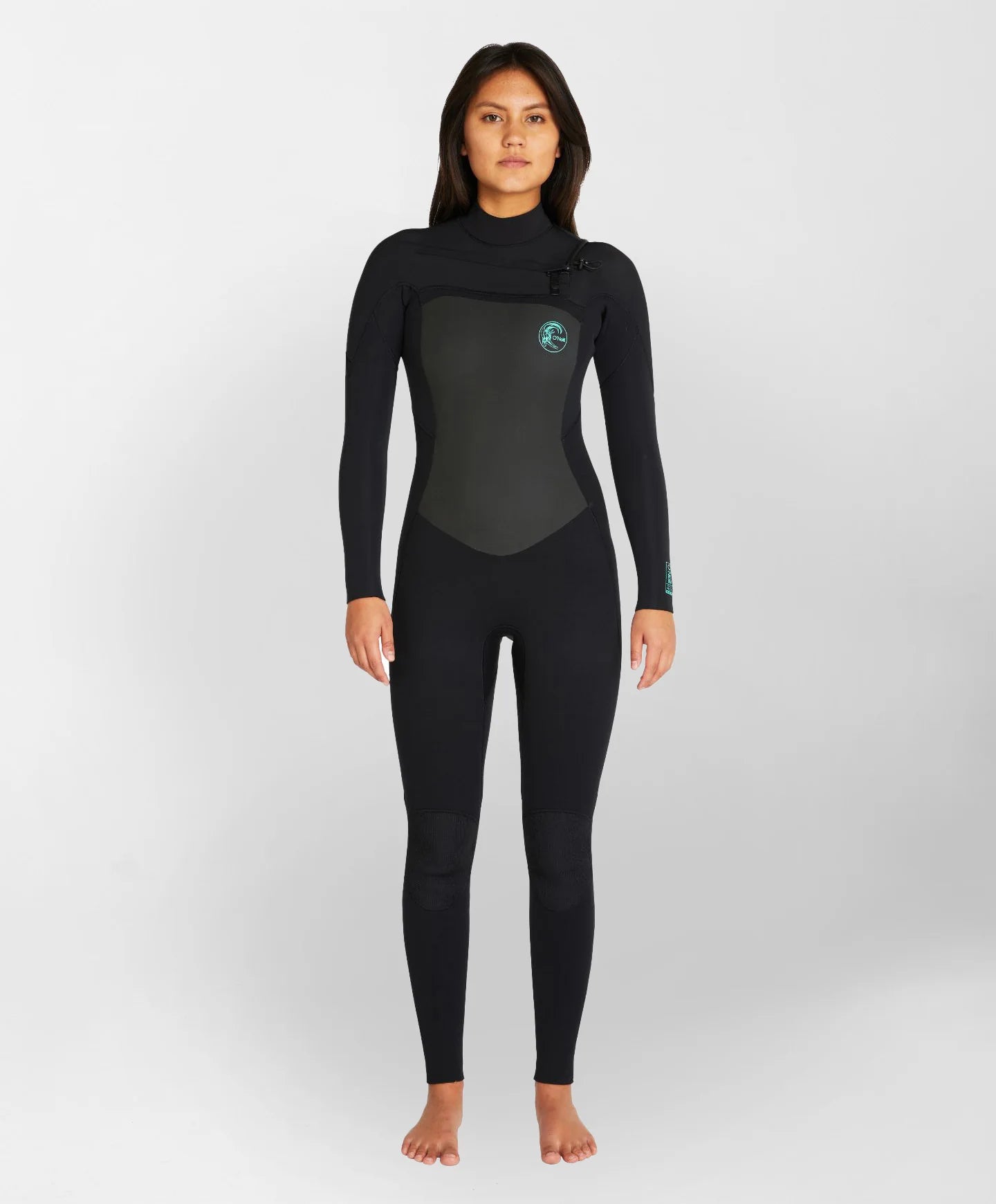 O'Neill Womens Focus 3/2mm Steamer Chest Zip Sealed Wetsuit - Black